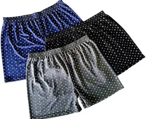 Kit 3 Cueca Samba Canção Short Malha Fria Pijama Dormir 