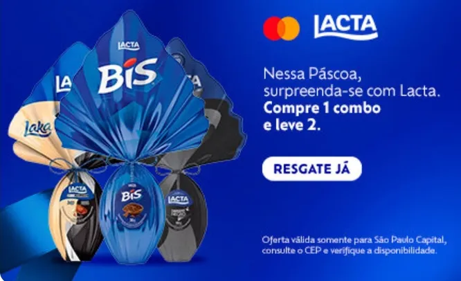 Promoção Mastercard Supreenda: Lacta - Compre 1 e Leve 2