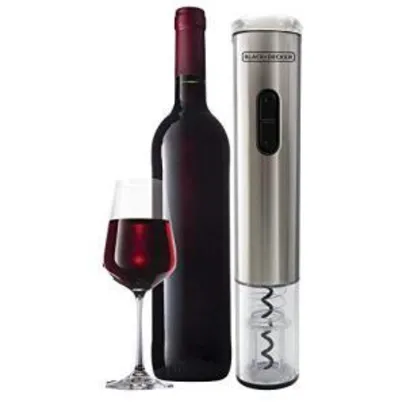 Abridor de Vinhos à Pilha Black Decker Wine Inox - R$89