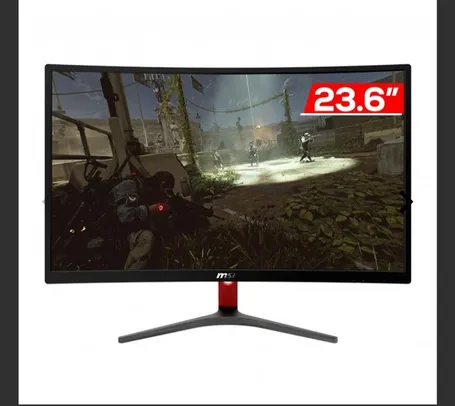 Monitor Gamer MSI Optix G24C 23.6" LED Curvo 144Hz 1ms FHD DVI/HDMI/DP Preto/Vermelho, Optix G24C