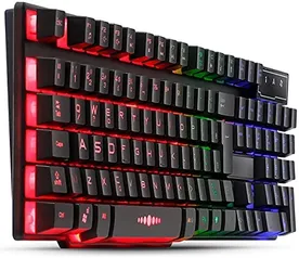 Teclado Gamer Semi Mecanico Iluminado Para Ps4 Pc Xbox Mac computador Abnt2 | R$90