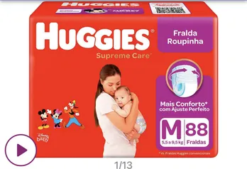 (APP) Compre 3, pague 2 - Huggies calça Supreme Care M 88 fraldas | R$48