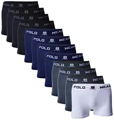 Kit 12 Cuecas Boxer, Polo Wear, Masculino