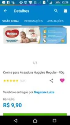 Creme para Assadura Huggies Regular - 90g R$15