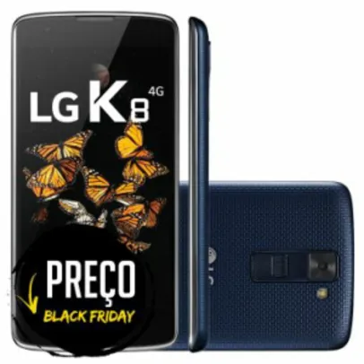 [RicardoEletro] Smartphone LG K8 - Dual Chip, 4G, Tela HD 5, Câmera 8MP + Frontal 5MP, Quad Core 1.3Ghz, 16GB, 1Gb RAM