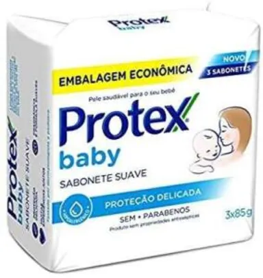 [Prime] PROTEX BABY Sabonete Infantil para Bebês 3 unidades com Desconto