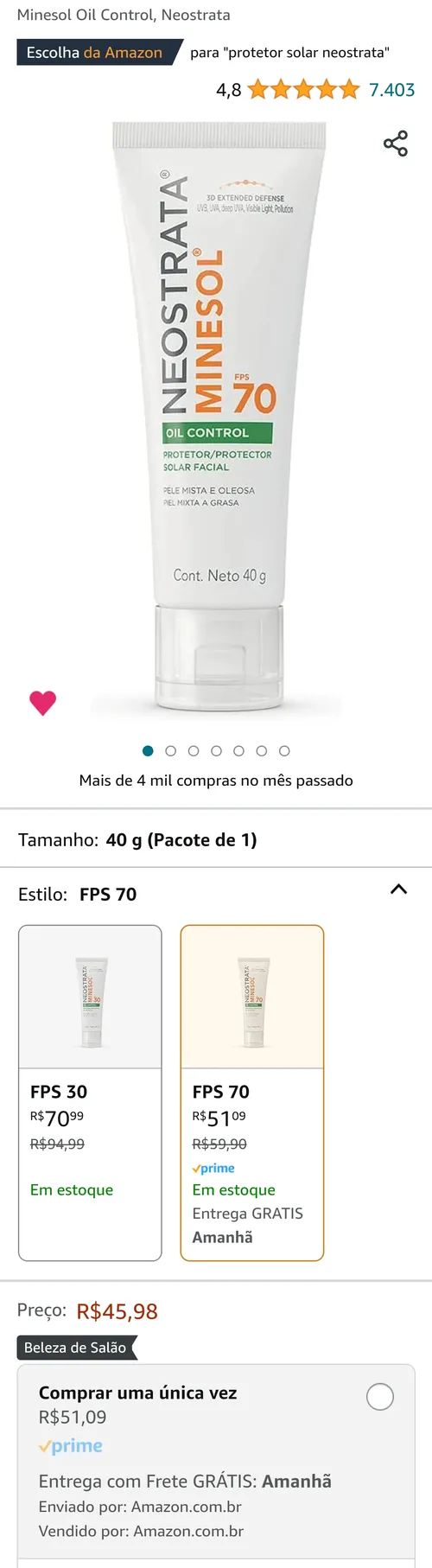 Imagem na descrição da promoção