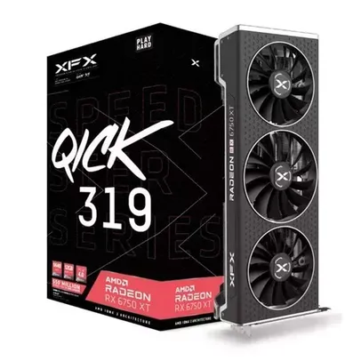 PLACA DE VIDEO XFX RADEON RX 6750 XT SPEEDSTER QUICK319, 12GB, GDDR6, 192-BIT, RX-675XYJFDP