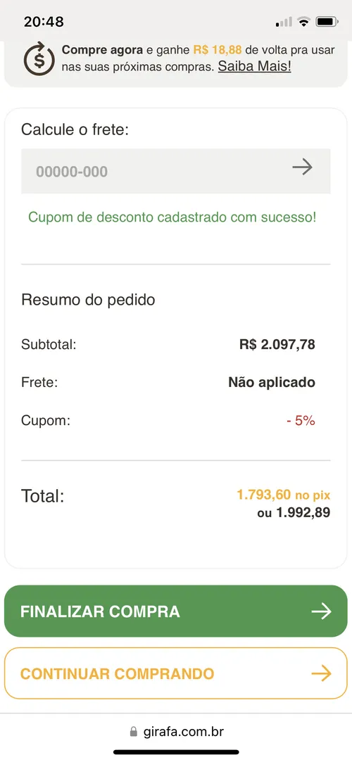 Imagem na descrição da promoção