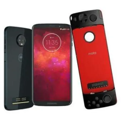 Smartphone Motorola Moto Z3 Play Gamepad Índigo 64gb, Tela 6" Dual Chip, Câmera Traseira Dupla (1x AME R$1116)