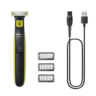 Aparador e Raspador OneBlade com 3 pentes, à prova d’água, Bivolt - QP2724/10 Philips