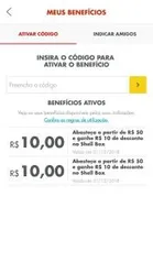 [Primeiro USO] Abasteça a partir de R$50 e ganhe R$10 de desconto no Shell Box ( válido para 2 compras)