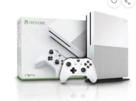AME sai R$825,14] Console Xbox One S 1TB Branco com 45% de volta - R$1.500