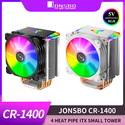 JONSBO CPU Torre Cooler, refrigerado a ar, ventilador silencioso, CPU Radiator, 4 Heat Pipe, 5V, 3 Pin, Intel LGA1700, 115X, 1200, AM4