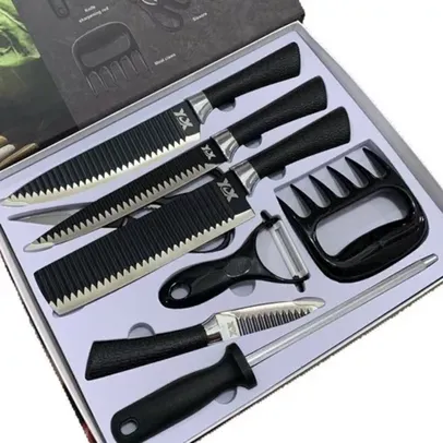 Conjunto De Facas Chef Profissional 8 Peças  Churrasco Inox