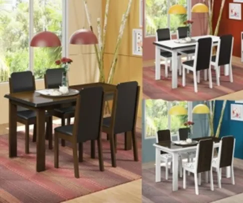 Mesa de Jantar com 4 Cadeiras Débora por R$ 370
