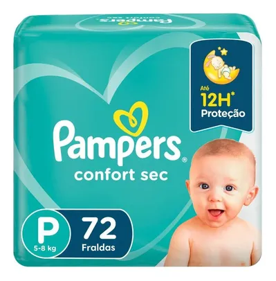 Fralda Pampers Confort Sec Super P 72 Tiras