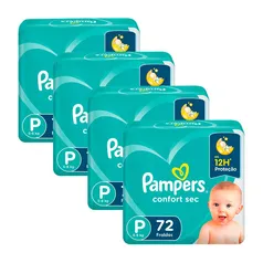 Kit Fralda Pampers P Confort Sec 288 Unidades