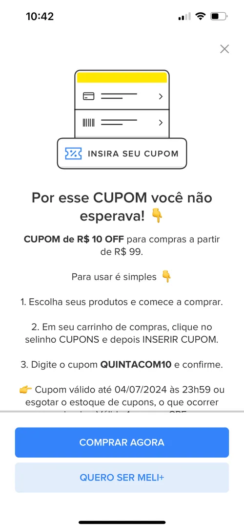 Imagem na descrição da promoção