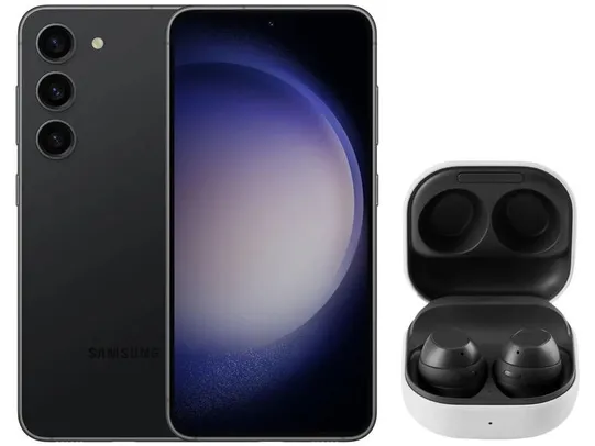 Smartphone Samsung Galaxy S23 512GB Preto - 5G + Fone de Ouvido Galaxy Buds FE Sem Fio Grafite