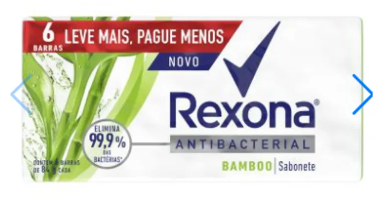 Kit Sabonete Rexona Antibacterial Bamboo 6 Unidades