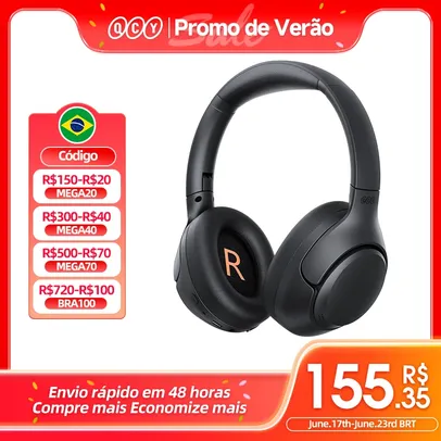 (Taxa Inclusa) Fone de Ouvido QCY-H3 ANC, Bluetooth 5.4, Hi-Res Audio, Over Ear Headset