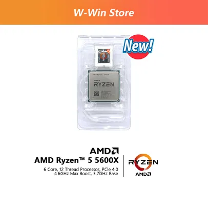 Processador AMD Ryzen 5 5600x, 6 Cores, 12 Threads, 4.6GHz Turbo, AM4
