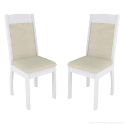 Cadeira Valencia 2 Peças Branco/Bege - Sonetto Móvei por R$ 54
