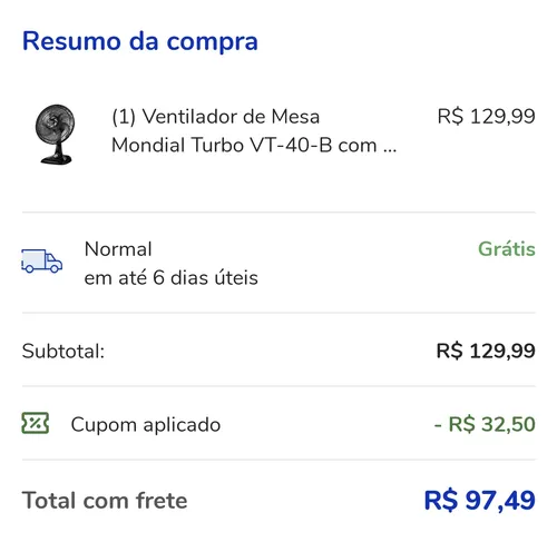 Imagem na descrição da promoção