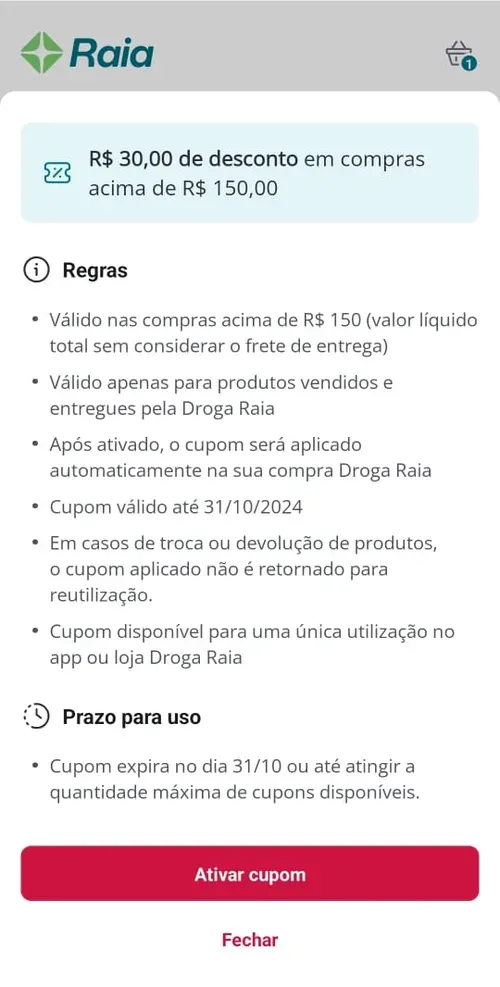 Imagem na descrição da promoção