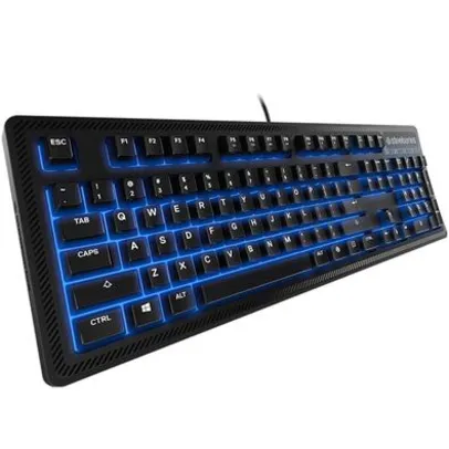 Teclado de Membrana Steelseries Apex 100, LED Azul, Preto - 64435