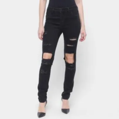 Calça Jeans Skinny Sawary Rasgos Feminina - Azul | R$60