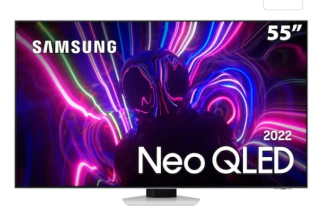 Smart TV Samsung 55 Polegadas Neo QLED 4K, 4 HDMI, 2 USB, Wi-Fi, Bluetooth, IA, Alexa e Google Assis QN55QN85BAGXZD