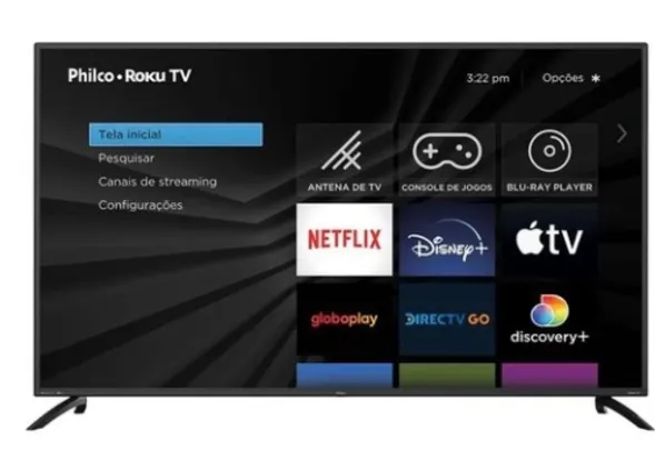 [AME R$ 1919 SC R$ 1799] Smart TV LED 55" 4K Philco PTV55G52R2C Roku TV com Dolby Audio HDR10 e Proc