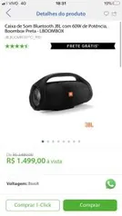 Caixa de Som Bluetooth JBL com 60W Boombox - LBOOMBOX - R$1499