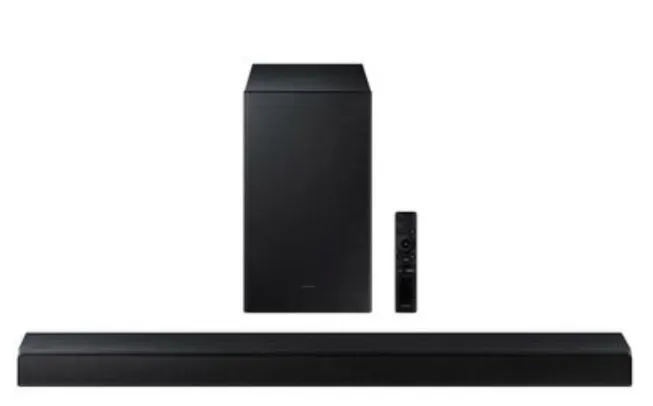 Soundbar Samsung com Subwoofer Sem Fio, 410W RMS, Bluetooth, 2.1 Canais, Preto - HW-A555 [PIX]