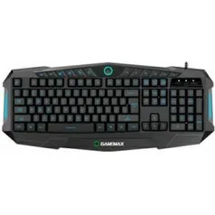 TECLADO GAMER GAMEMAX MULTIMÍDIA KG196 USB PRETO COM LED 3 CORES