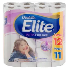 Papel higiênico Elite Ultra folha dupla 30 m de 12 un