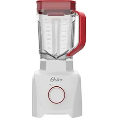 Oster OLIQ605 1100 Full - Liquidificador, 3,2L, 1100W, Branco e Vermelho