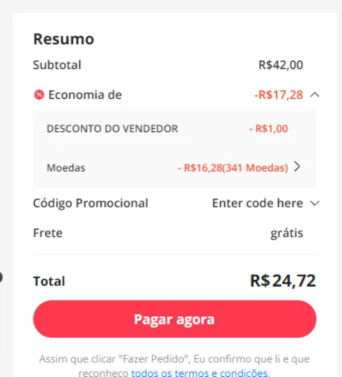 Imagem na descrição da promoção