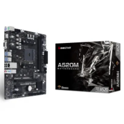 Placa Mãe Biostar A520MH, Chipset A520, AMD AM4, mATX, DDR4