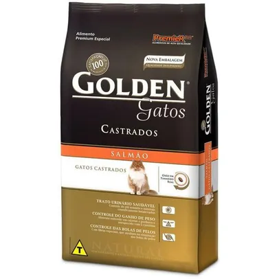 [ MAGALUPAY R$113] Ração Golden Gato adulto Castrado - Salmão - 10,1kg | R$120