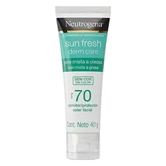 Neutrogena Sun Fresh Protetor Facial Para Pele Oleosa Derm Care Sem Cor FPS 70, 40g