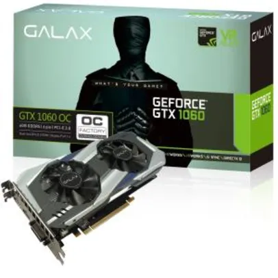 Placa de vídeo Galax Geforce GTX 1060 6GB OC GDDR5 192Bits - R$ 1370