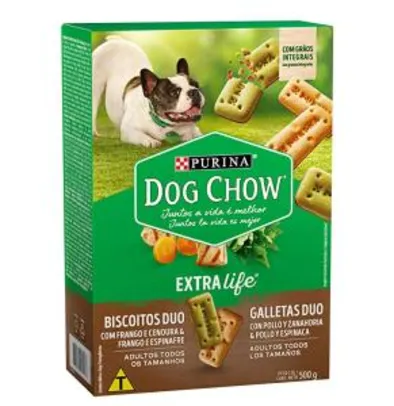 [Recorrência] NESTLÉ PURINA DOG CHOW Biscoitos para Cães Adultos Duo 500g | R$ 9
