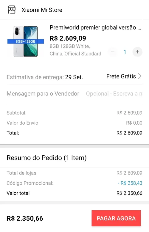 Imagem na descrição da promoção