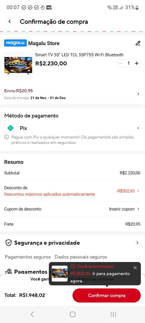 Imagem na descrição da promoção