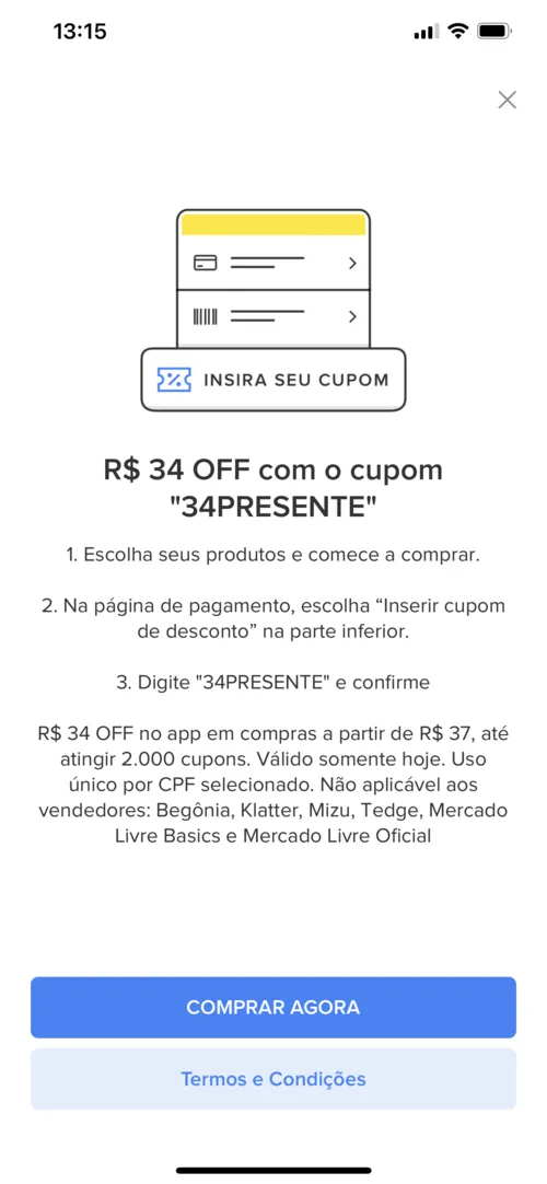 Imagem na descrição da promoção