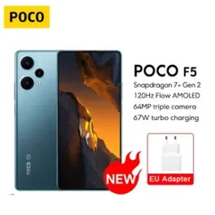 Smartphone Xiaomi POCO F5 5G Versão Global 12GB Ram 256 GB Rom Processador Snapdragon 7+ Gen 2 Octa-Core 120Hz Stream AMOLED Camera 64MP 67W NFC 