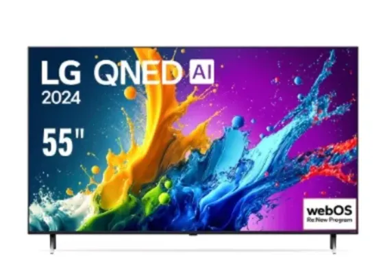 [PRIMEIRA COMPRA/ APP] Smart TV 55 QNED 4K LG 55QNED80T com Processador AI a5 4K Ger71, webOS 24, AI Acoustic 